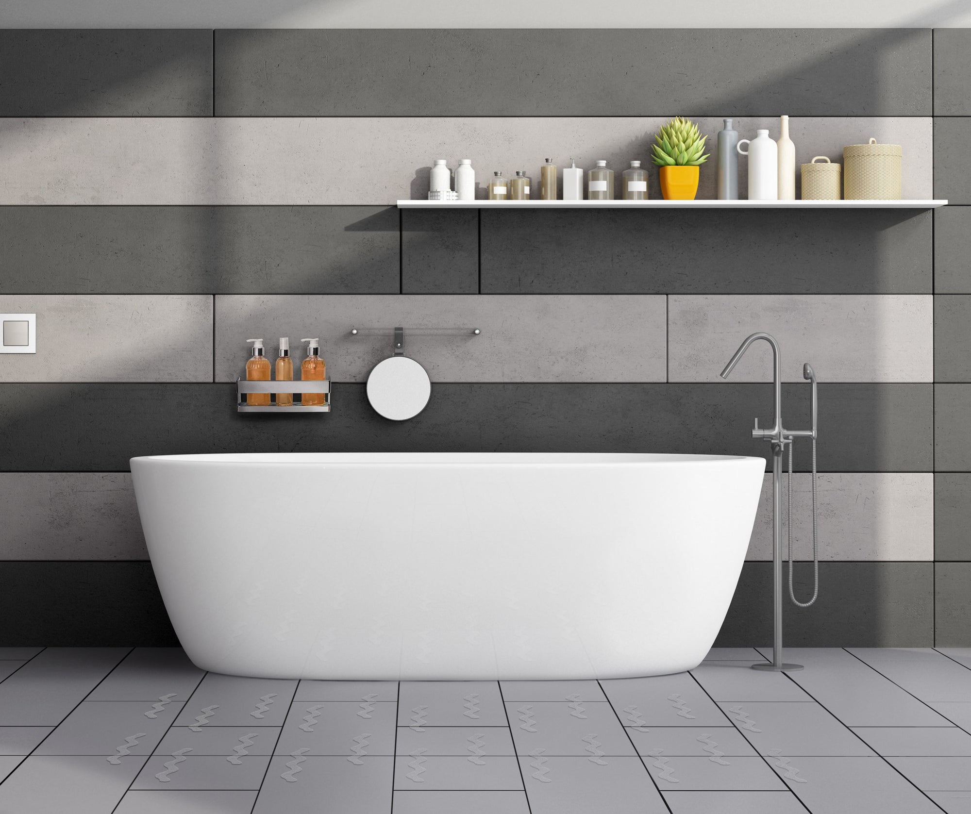 24 Anti-Rutsch Pads für Badewanne & Dusche - Wellen - VMbathrooms